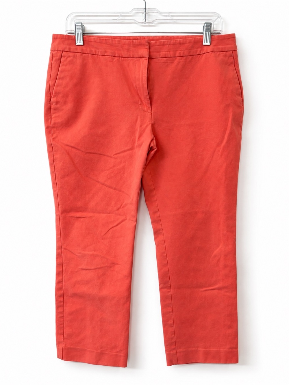 Ann Taylor Coral Cropped Straight-Leg Jeans